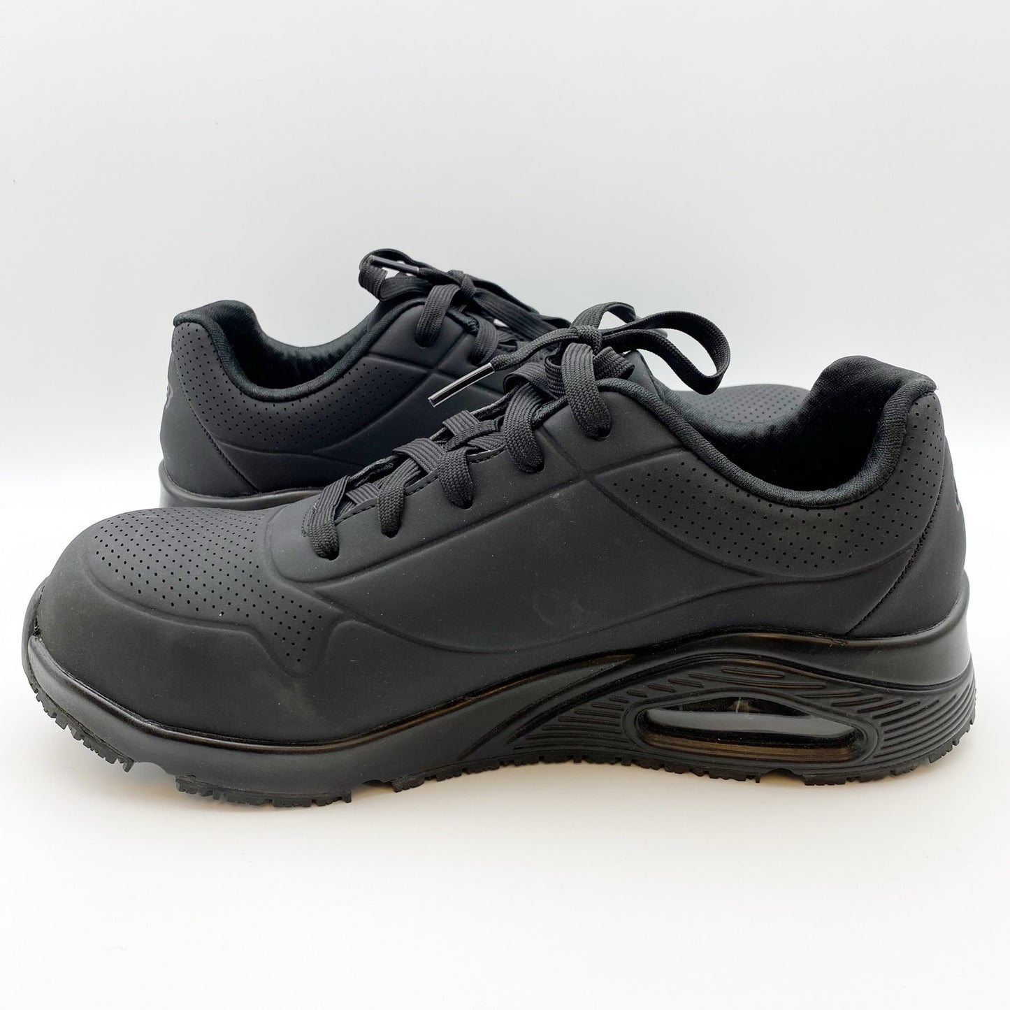 Skechers Work Womens Uno Deloney Shoes Size 9.5 Black Comp Toe NMT SR NIB