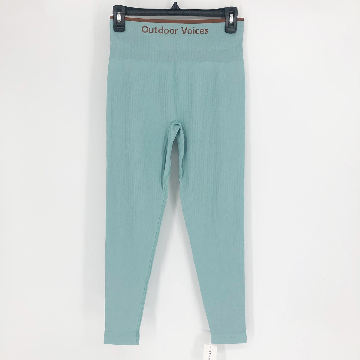 OUTDOOR VOICES Women's Seamless Rib 7/8 Leggings Medium Storm Blue NWT