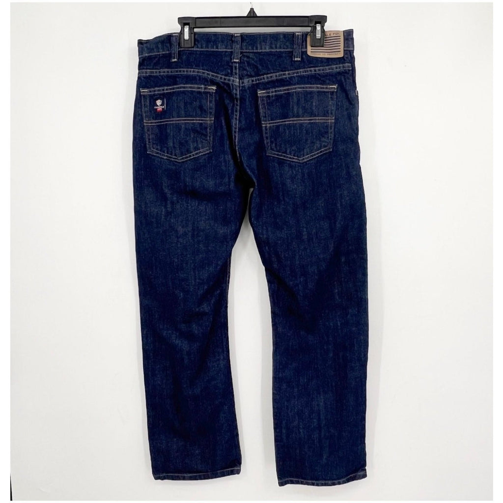 Tyndale Men's Versa Regular Fit Flex FR Jeans 34x30 Dark Blue NWOT
