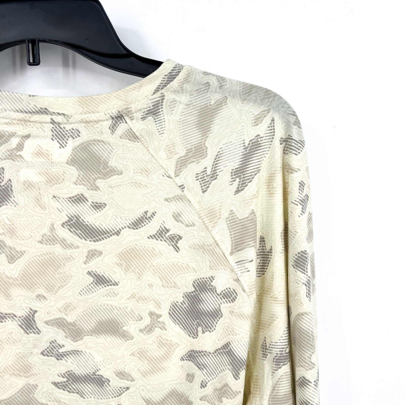 COLUMBIA Womens PFG Uncharted Knit Long Sleeve Shirt XL Stone Grey Cream NWT