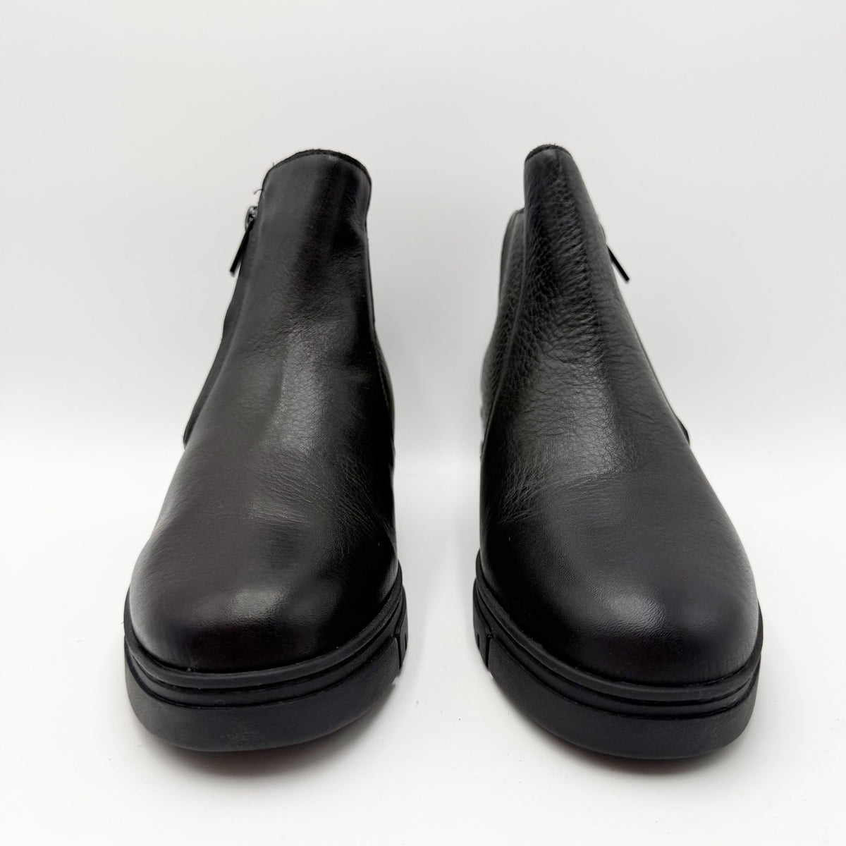Vionic Womens Uptown Sur Ankle Boots Size 7 EU 37 Black Leather Wedge NIB