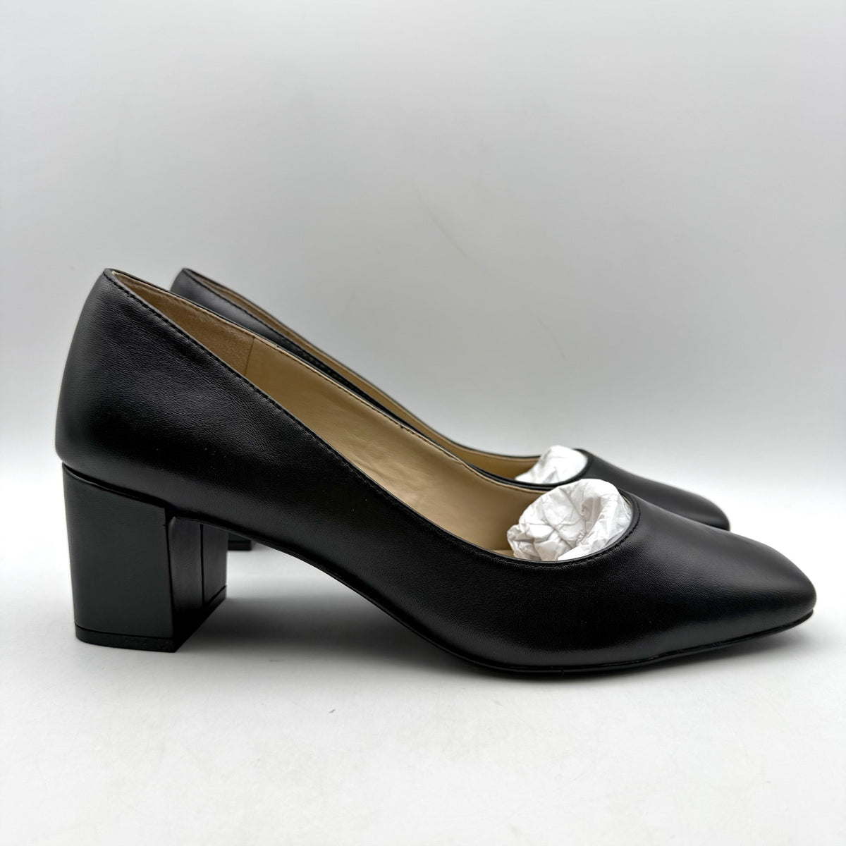 Naturalizer Womens Karina Pumps Size 7.5 Wide EU 38 Black Leather Heels NIB