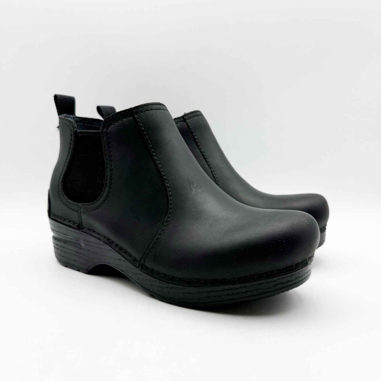 Dansko Womens Frankie Bootie EU Size 36 US 5.5-6 Black Leather Ankle Slip On NIB