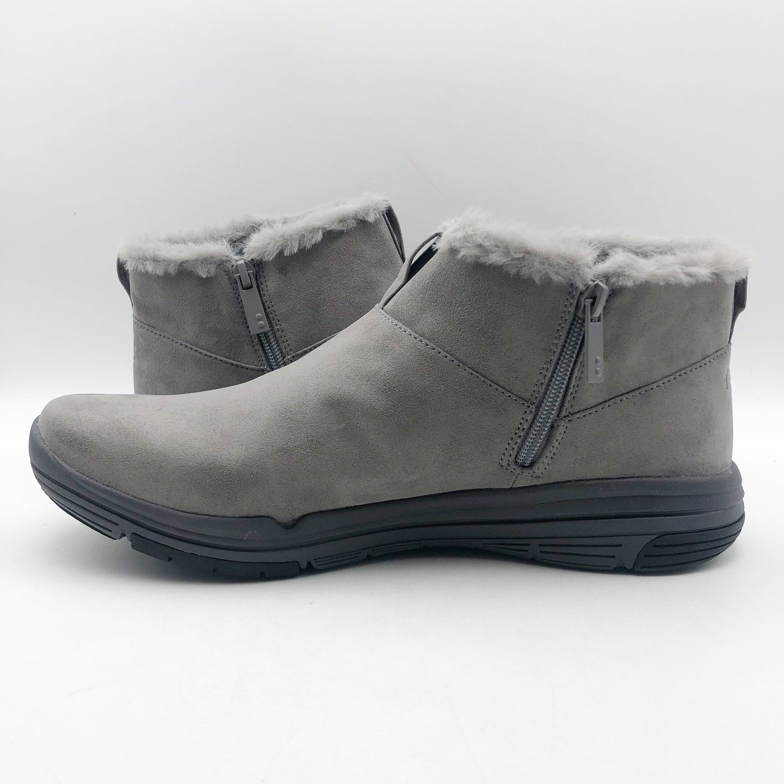 Ryka Womens Amber Ankle Boots US 11 M EU 42 Grey Suede Weatherproof NIB