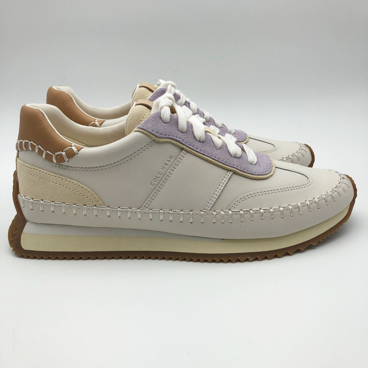 Cole Haan Womens Grandpro Premier Runners Sneakers 6 WIDE White Purple NIB