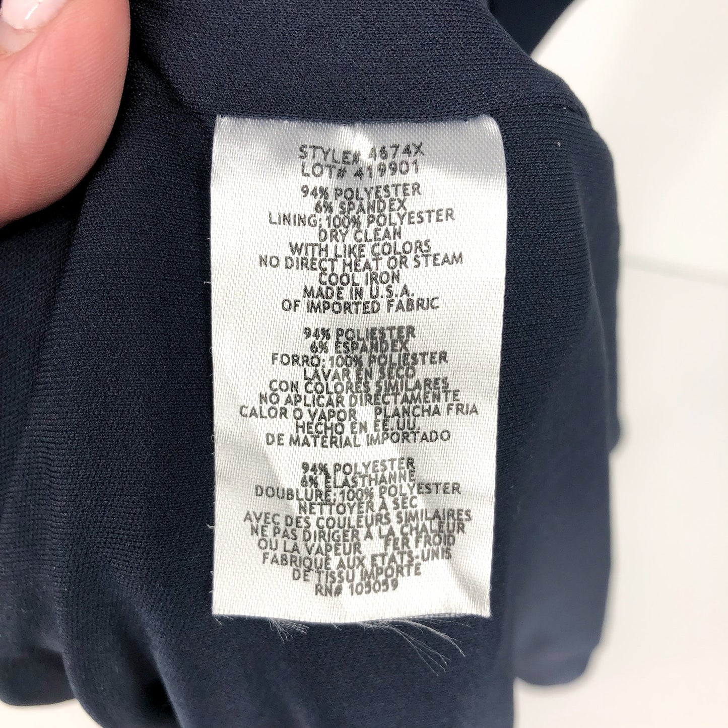 XSCAPE Women's Scuba Crepe Ruffle Gown Size 8 Navy Blue Short Sleeve Dress NWOT