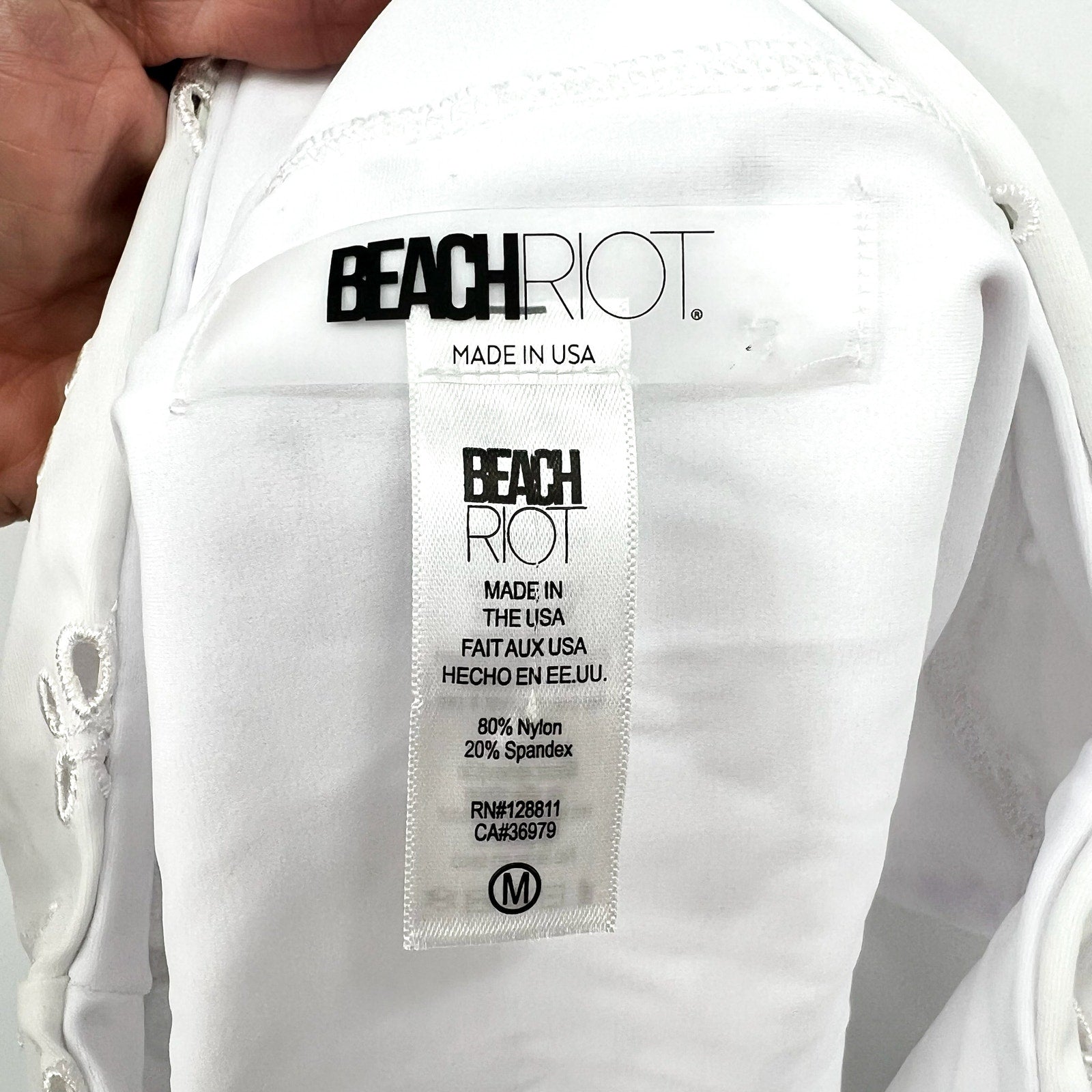 BEACH RIOT Women's Hazel Bikini Bottom Medium White Magnolia Eyelet NWOT