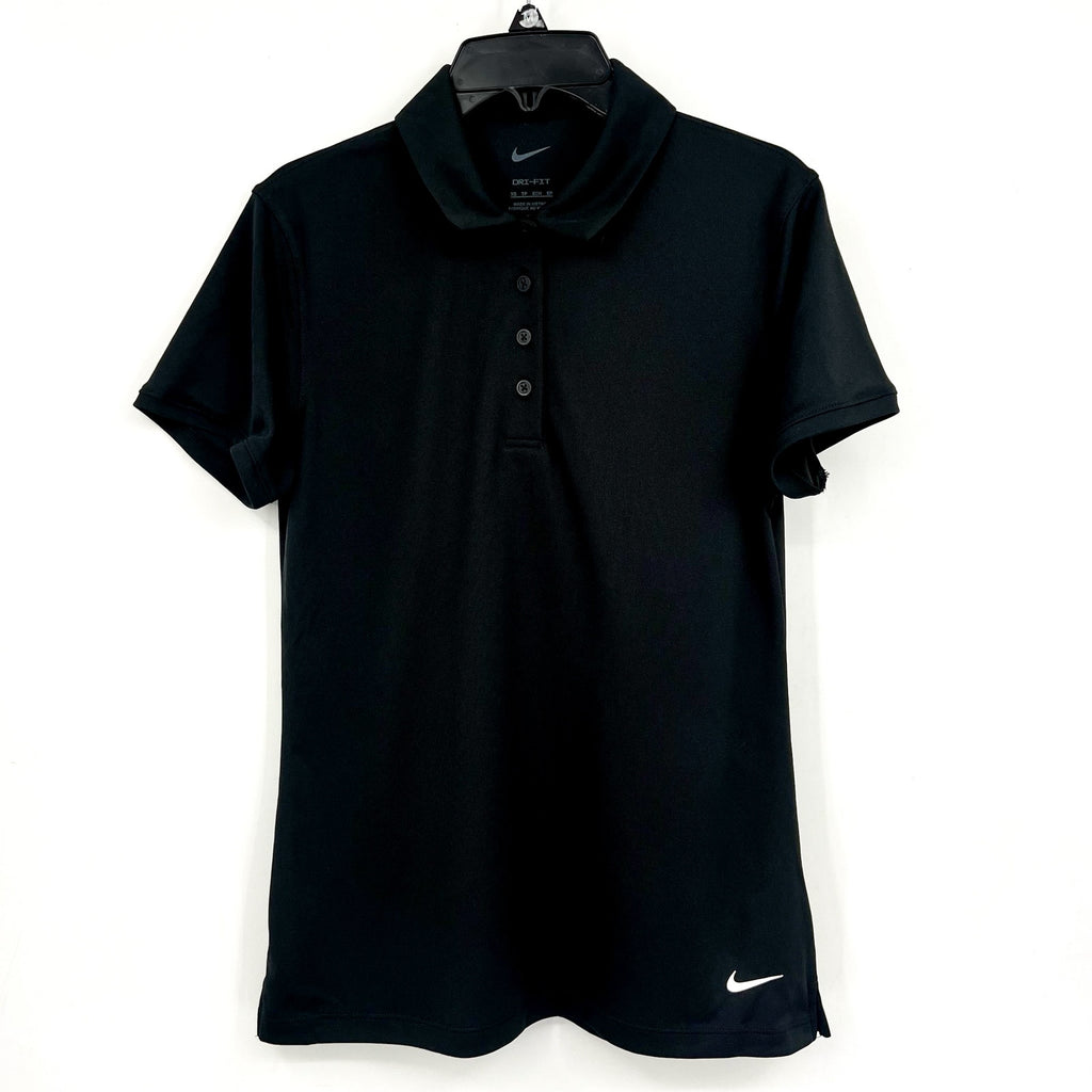 NIKE Women's Dri-FIT Victory Golf Polo Shirt XS Black Short Sleeve NWT