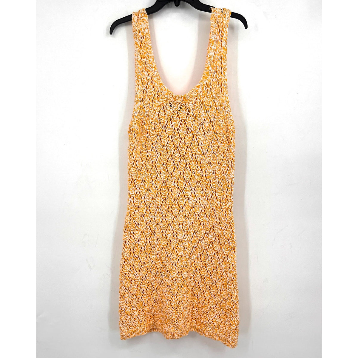 STINE GOYA Women's Knitted Esme Tank Dress Large Orange White Sleeveless NWOT