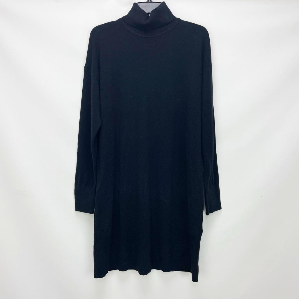 Everlane Womens The Cashmere Turtleneck Dress Large Black NWT