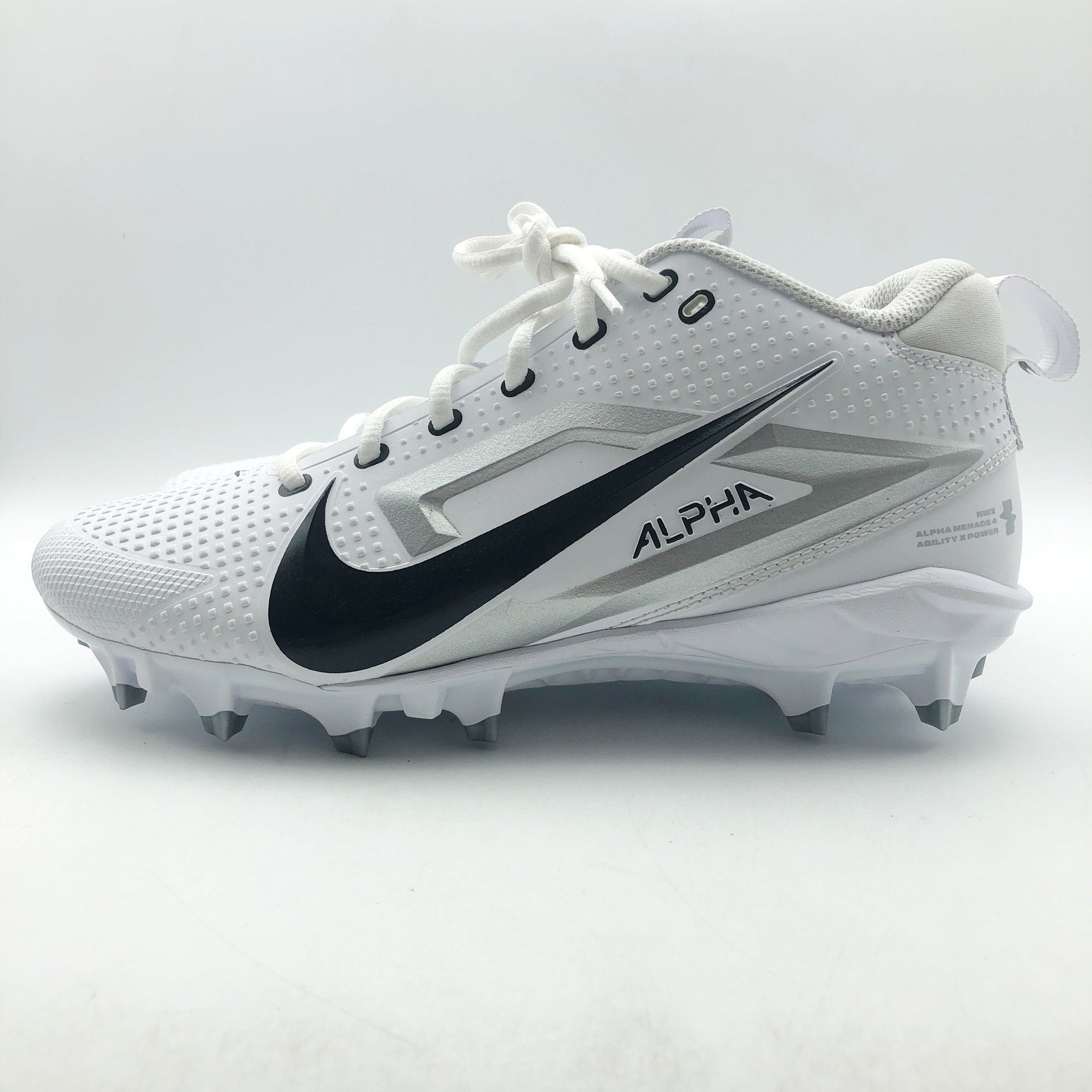 Nike Mens Alpha Menace 4 Varsity Molded Football Cleats SIZE 12 White Black NWOB