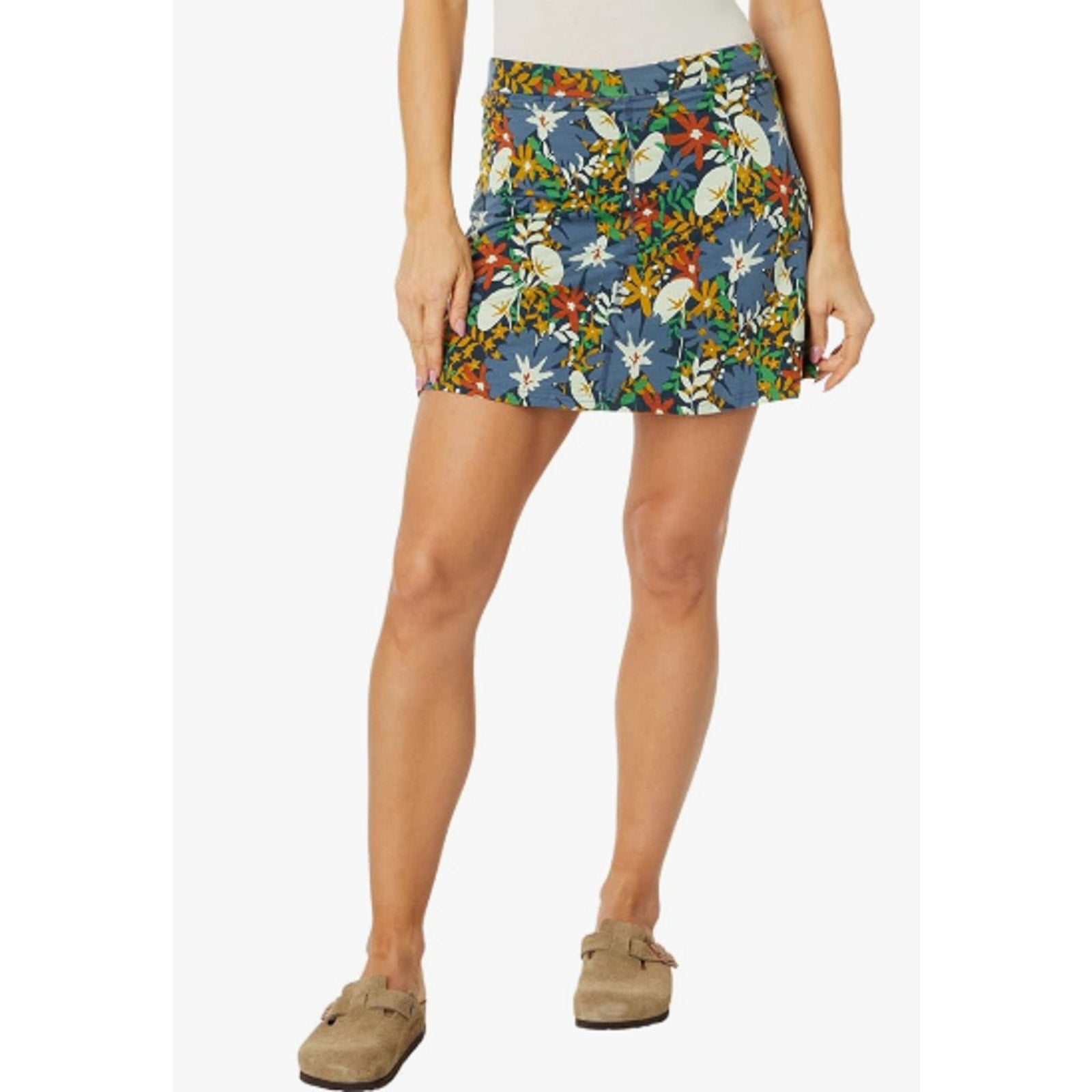 Toad & Co Womens Seleena Skort Medium Midnight Blue Floral Built in Short NWT