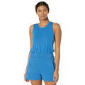 SWEATY BETTY Women's Gary Sleeveless Romper Large US 10 Oxford Blue Marl NWT