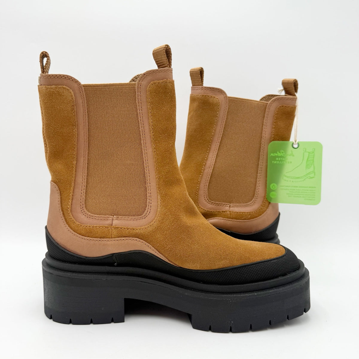Sam Edelman Womens Lulia Chelsea Boots Size 5M Brown Suede Black Waterproof NWOB