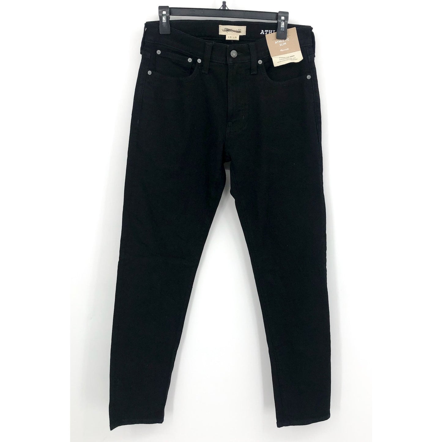 MADEWELL Men's Athletic Slim Jean 31x32 Black Denim Stretch NG307 NWT