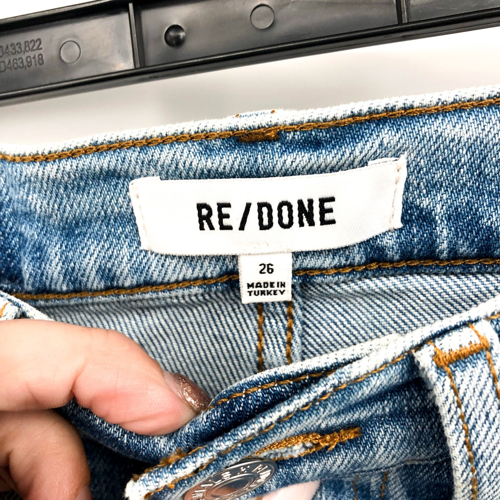 RE/DONE Womens Originals 70s Stovepipe Jeans 26x27 US 4 Rodeo Indigo Blue NWT