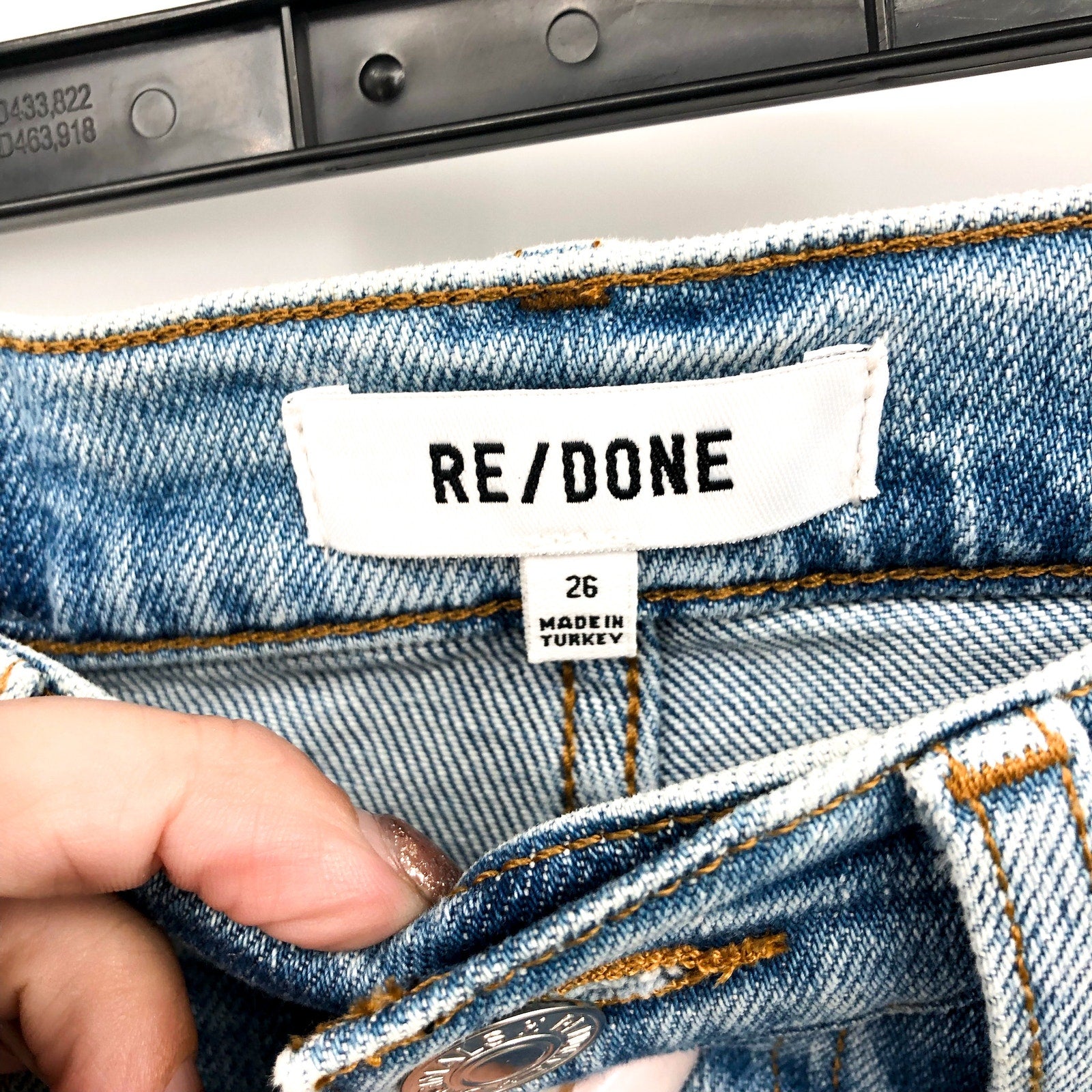 RE/DONE Womens Originals 70s Stovepipe Jeans 26x27 US 4 Rodeo Indigo Blue NWT