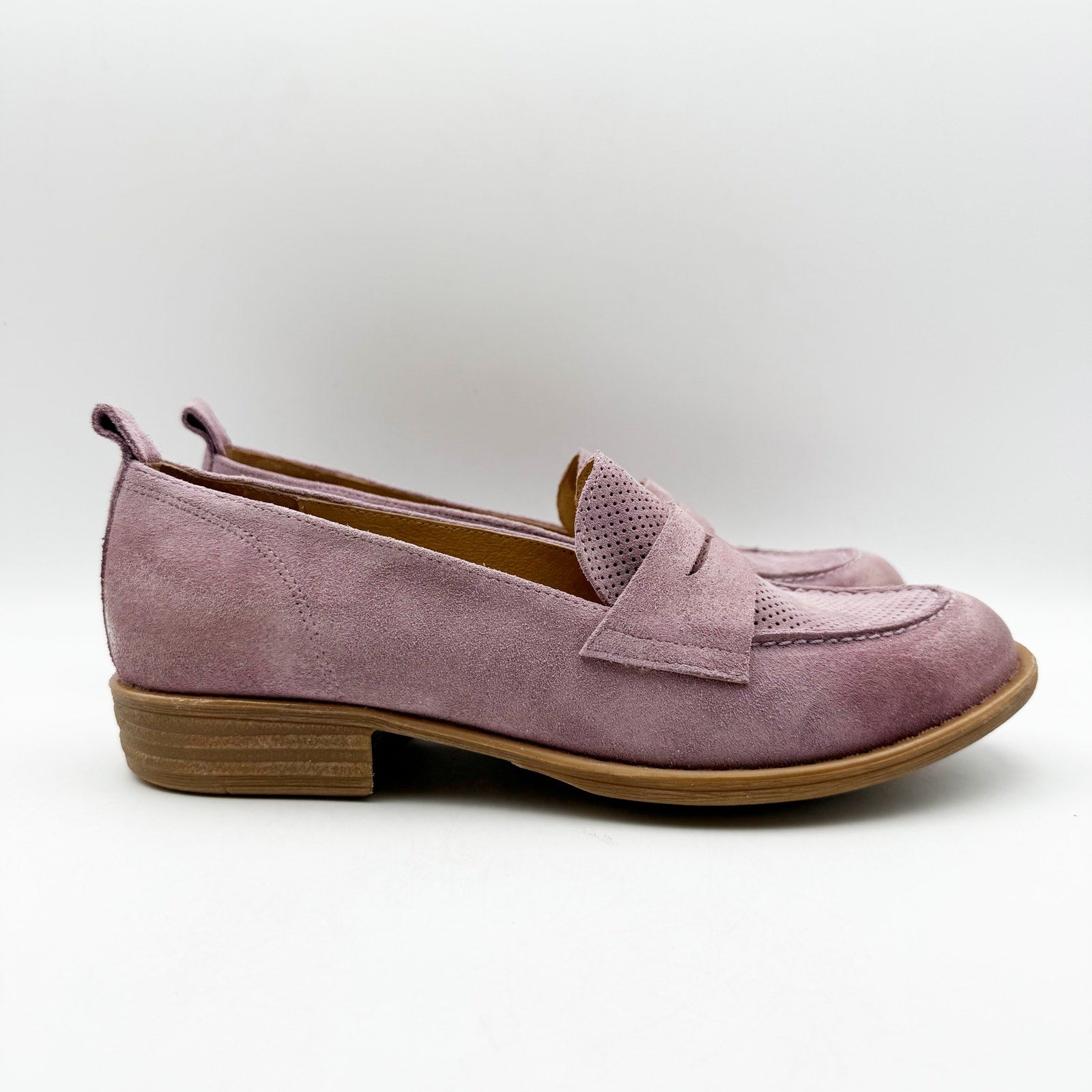 Miz Mooz Womens Gracie Loafer Size EU 39 US 8.5 Purple Suede Pump Heeled NIB