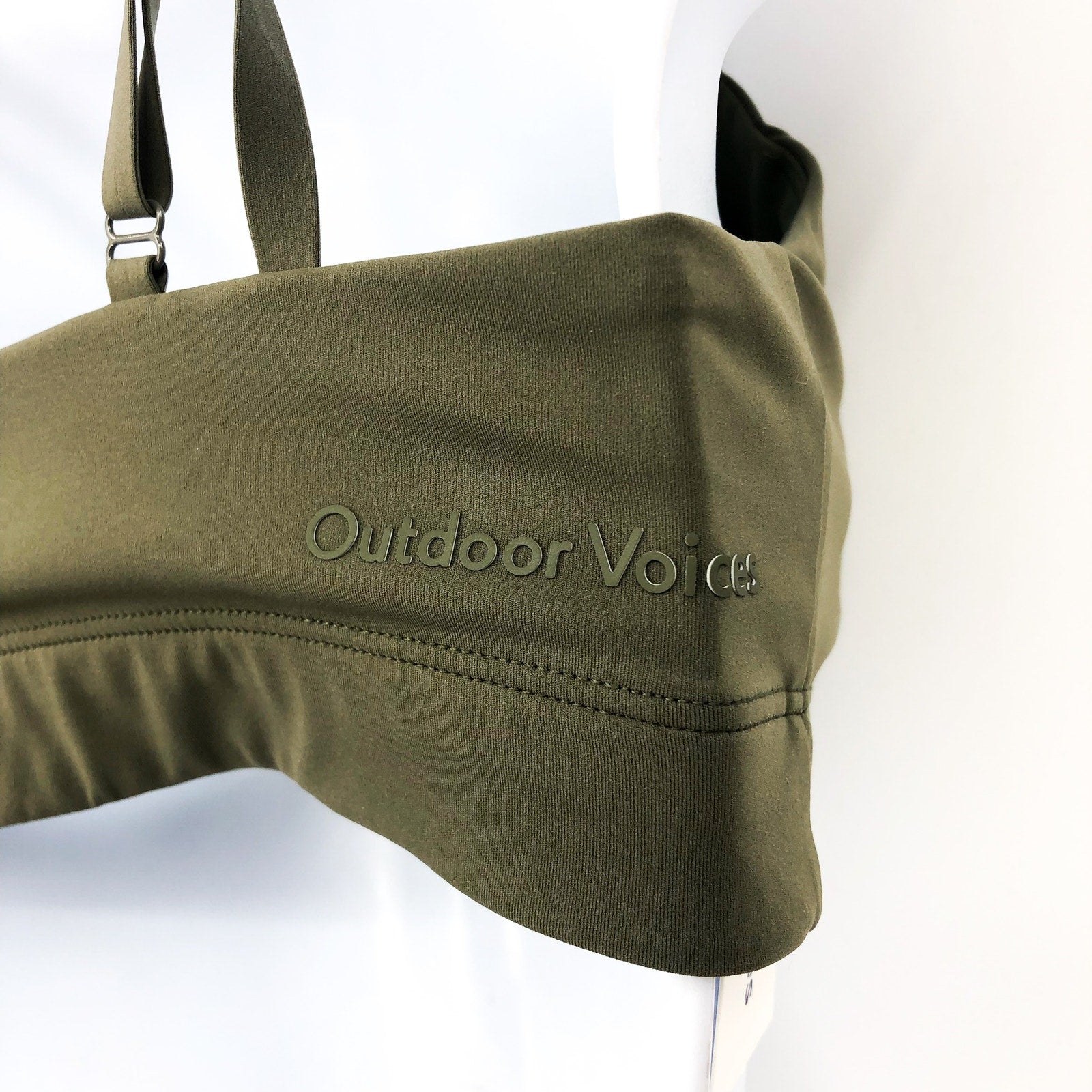 OUTDOOR VOICES SuperForm Zoom Sports Bra XS Green Tea Tree Double Strap NWT