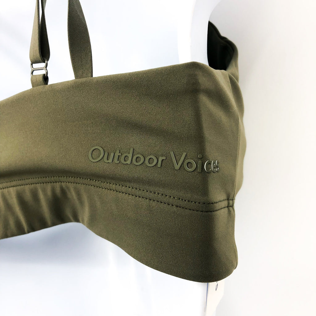 OUTDOOR VOICES SuperForm Zoom Sports Bra XS Green Tea Tree Double Strap NWT