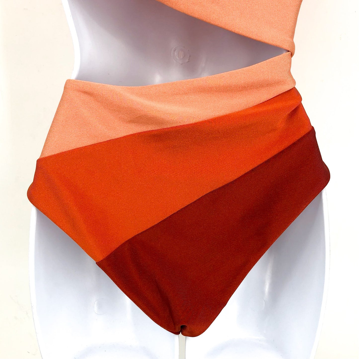 BEACH RRIOT Joyce One Piece Swimsuit Medium Orange Desert Clay Colorblock