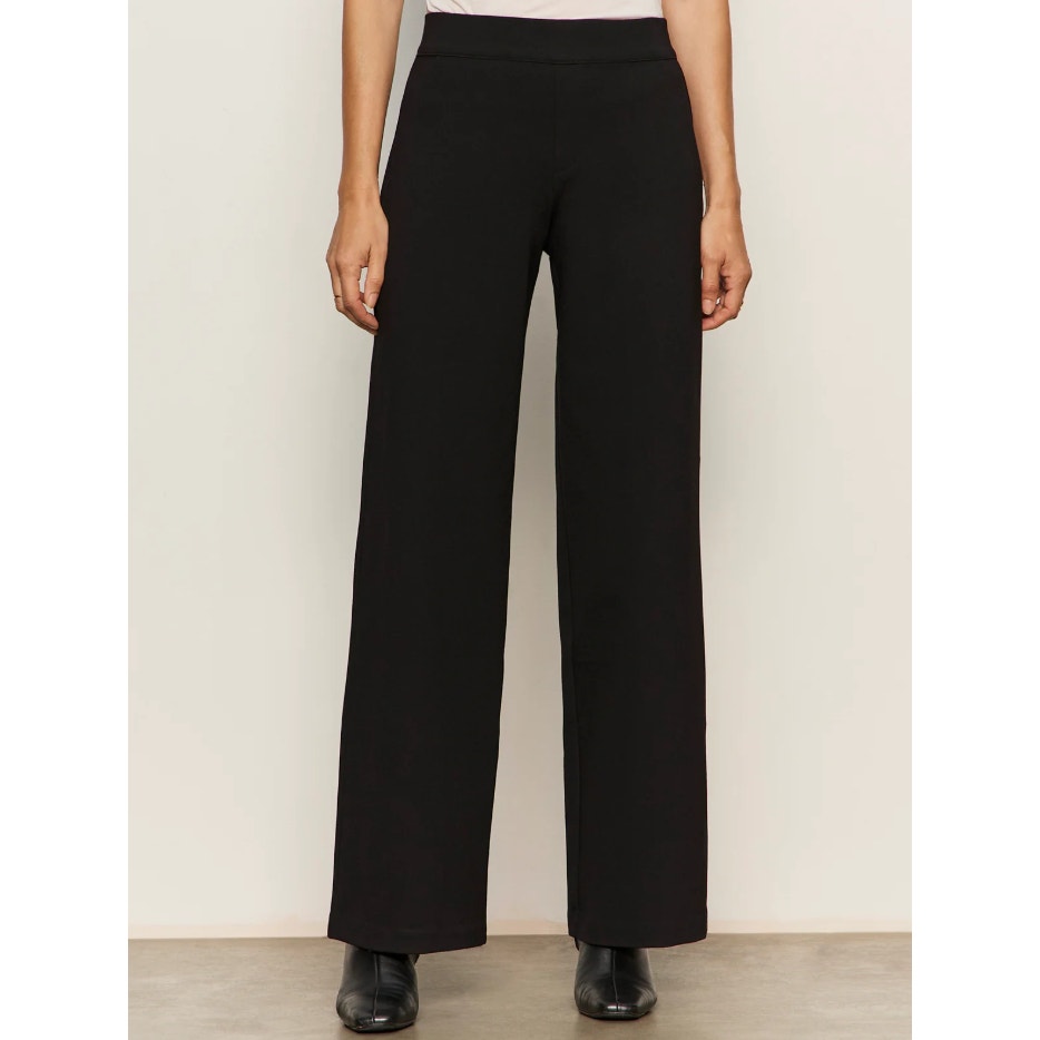 SANCTUARY Womens Runway Ponte Pants XL US 12 Black Pull-On Wide Leg Trouser NWT