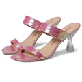 Stuart Weitzman Kristal Heeled Sandals Size 9 M Pink Iridescent Leather NIB