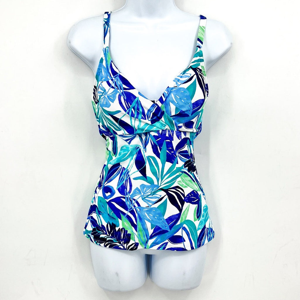 TOMMY BAHAMA Marina Underwire Tankini Medium Beach Glass Blue Island Cays NWT