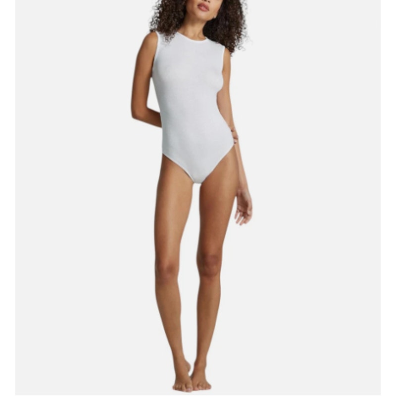 COMMANDO Women's Luxury Rib Signature Bodysuit Medium White Sleeveless NWT