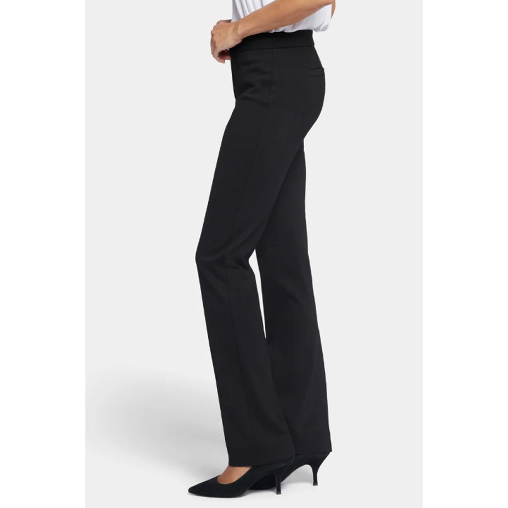 NYDJ Women's Slim Trouser Pants Size 12 Black Ponte Knit High Rise NWT