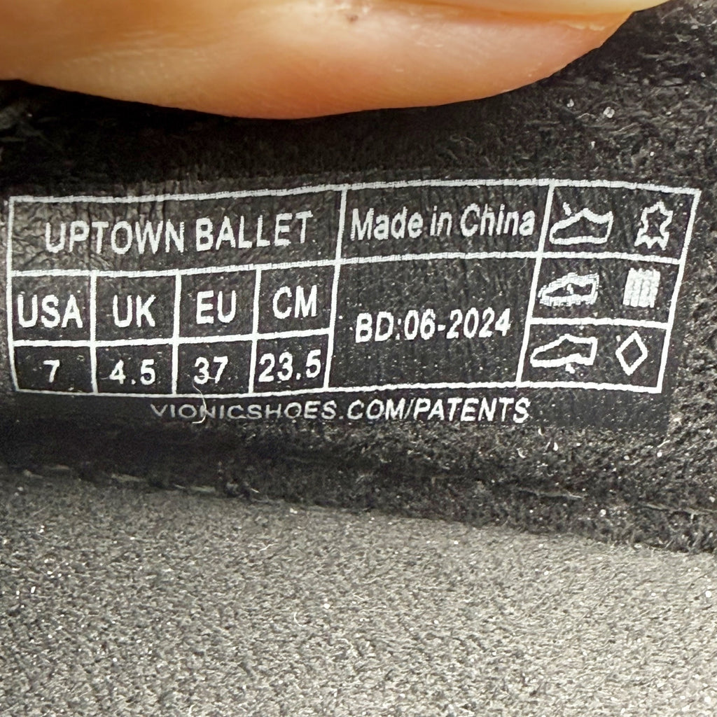 VIONIC Womens Uptown Ballet Slip-on Flats US 7 EU 37 Black Leather NWOB