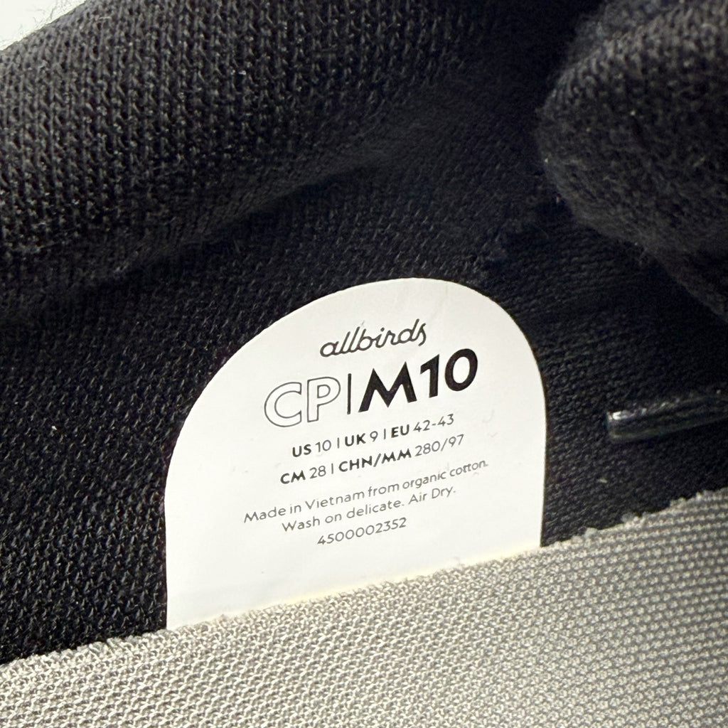 ALLBIRDS Mens Canvas Pacer Sneakers US 10 EU 42.5 Black White Athletic NIB
