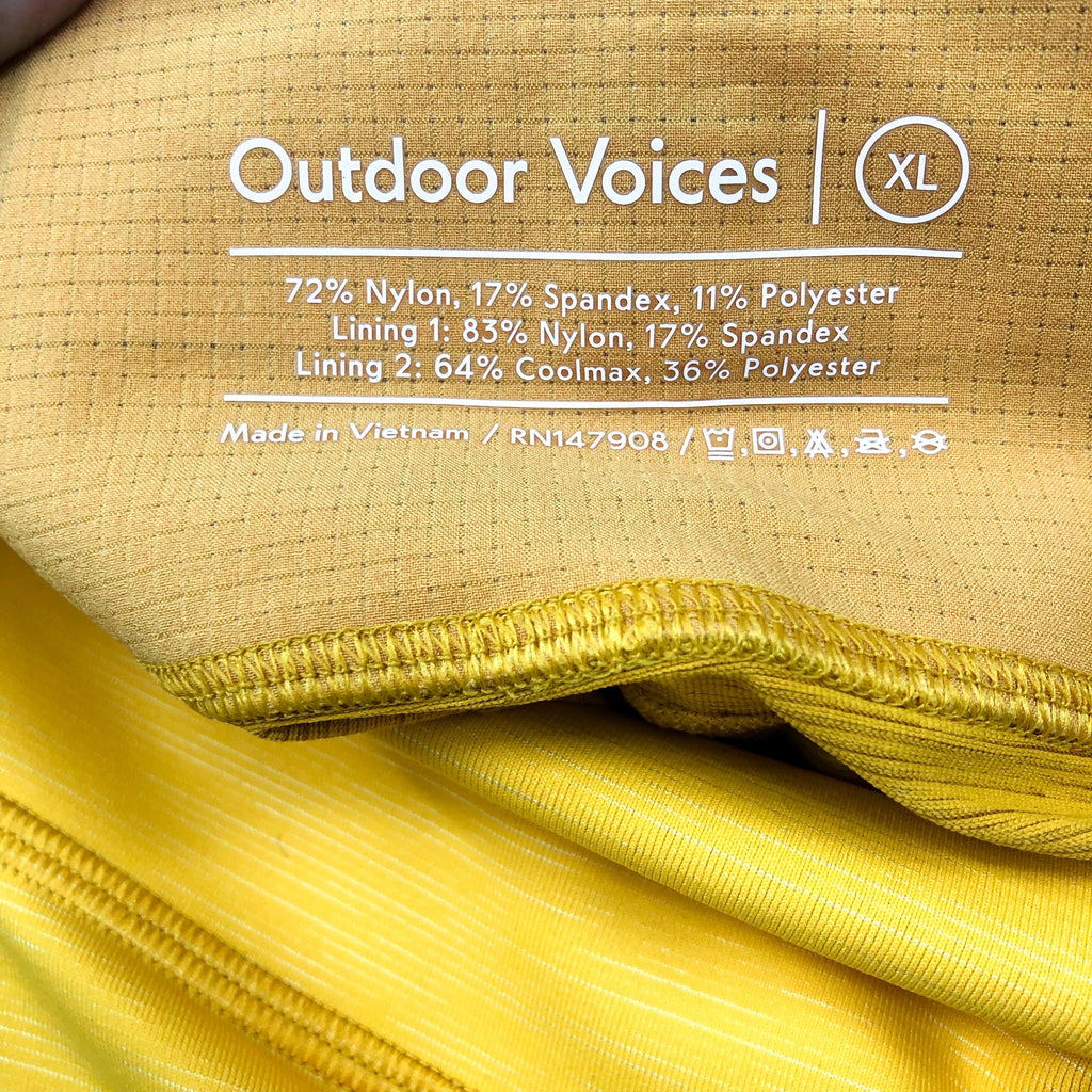 OUTDOOR VOICES Women's TechSweat Core 3/4 Legging XL Yellow Citrus Cider NWT