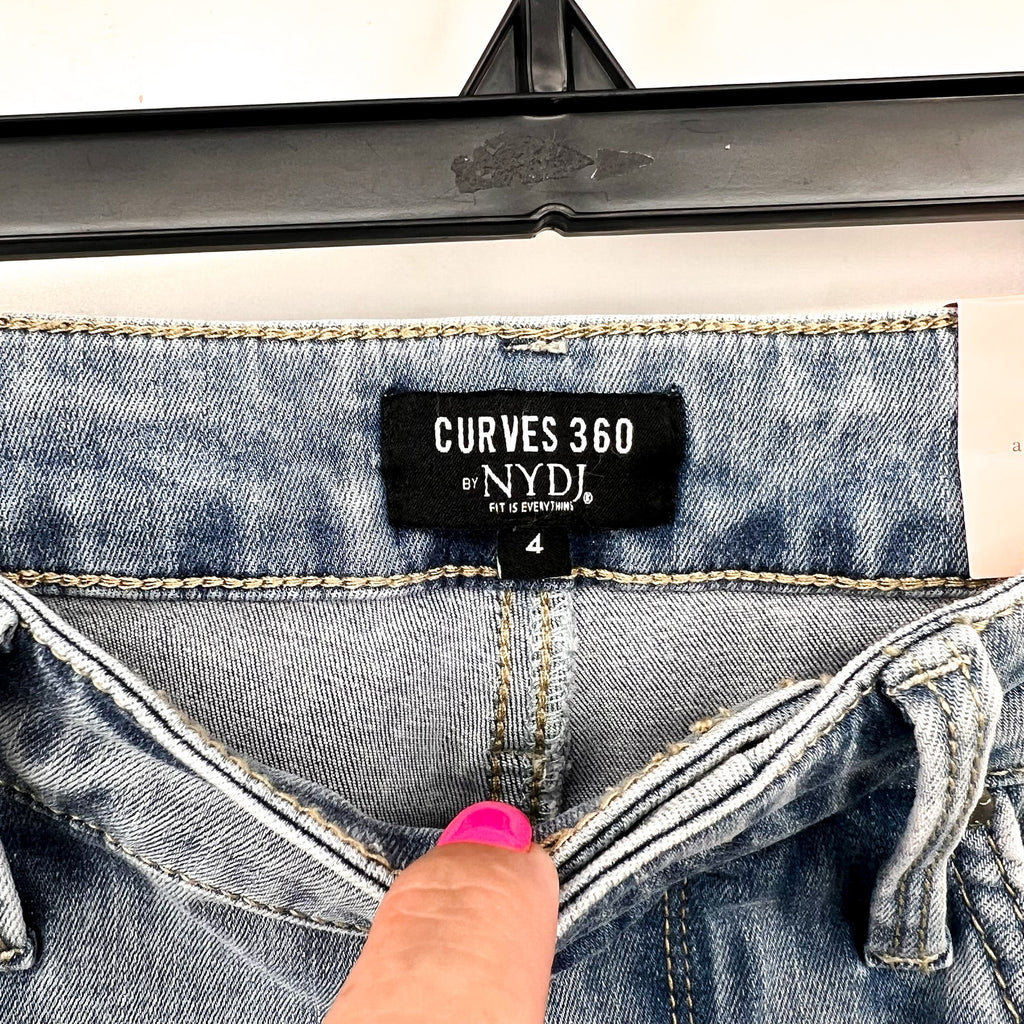 NYDJ Curves 360 Womens Slim Straight Crop Jeans Size 4 Charmed Light Blue NWT