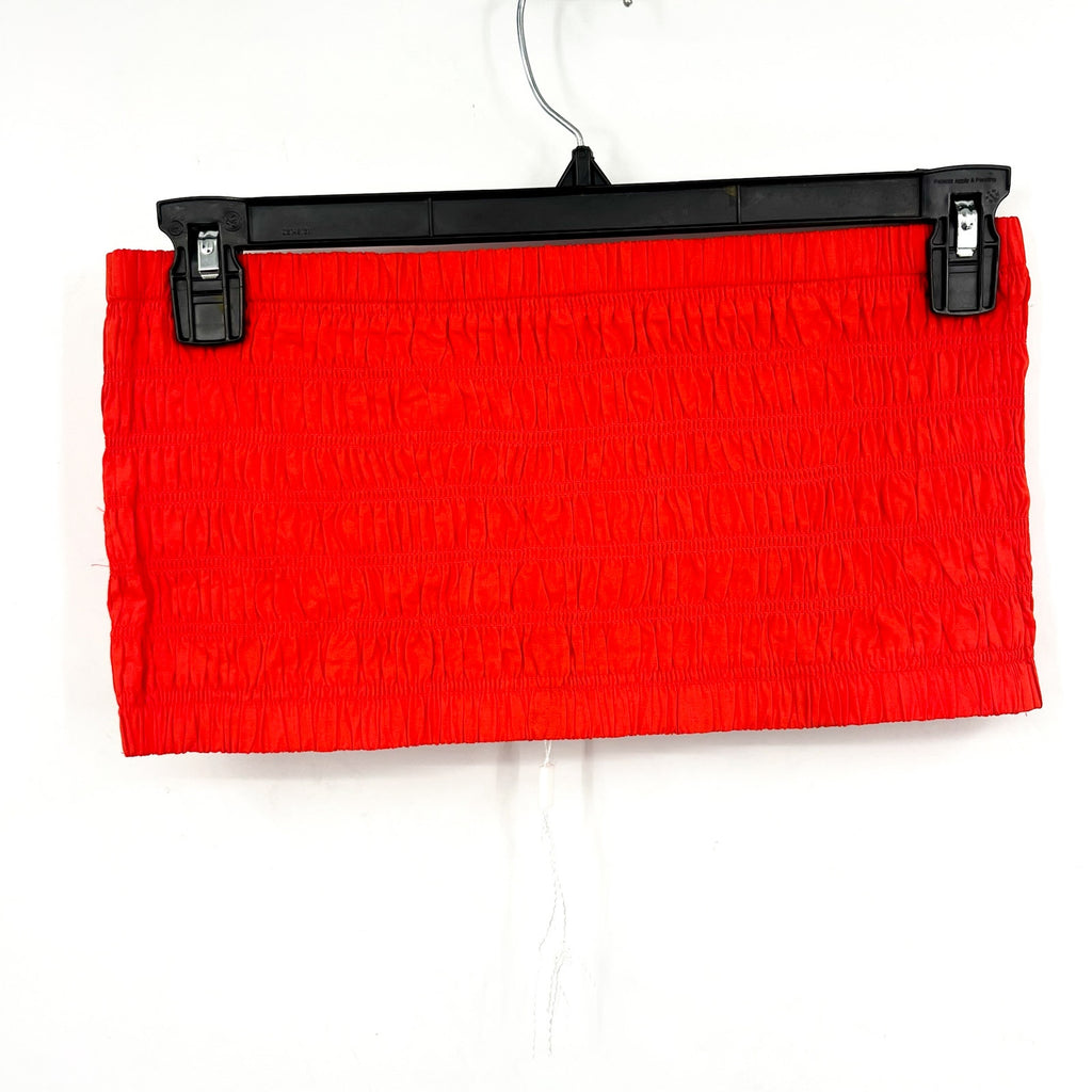 RAILS Women's Selma Crop Tube Top Large Red Grenadine Smocked Stretch NWOT