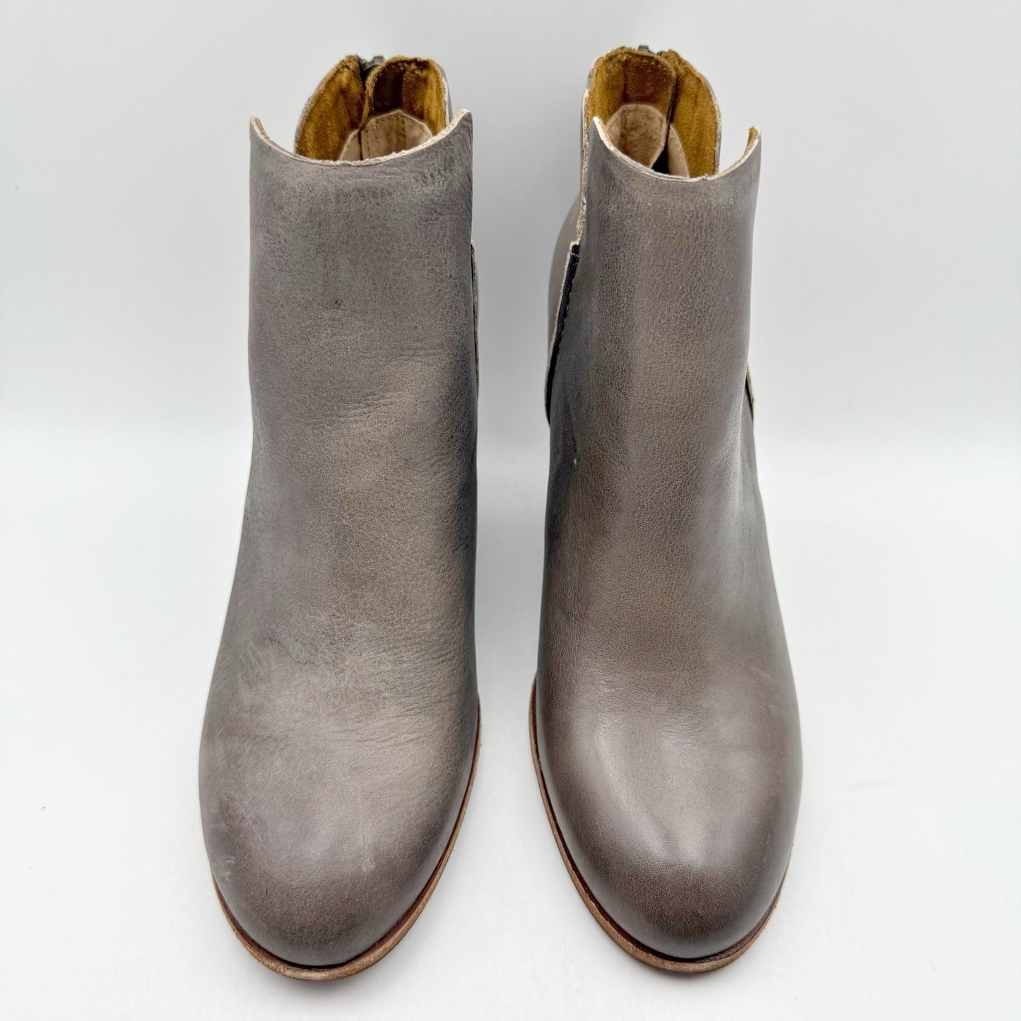 Kork-Ease Womens Chandra ll Heeled Bootie US 8.5 M EU 39 Grey Leather NIB