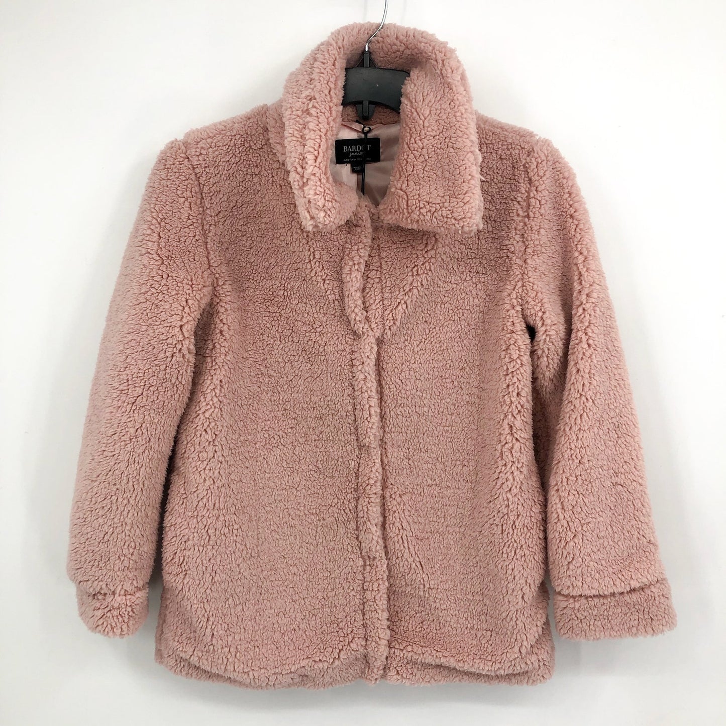 BARDOT JUNIOR Girl's Milly Soft Teddy Jacket XL US 14 Pink Musk Faux Fur NWT