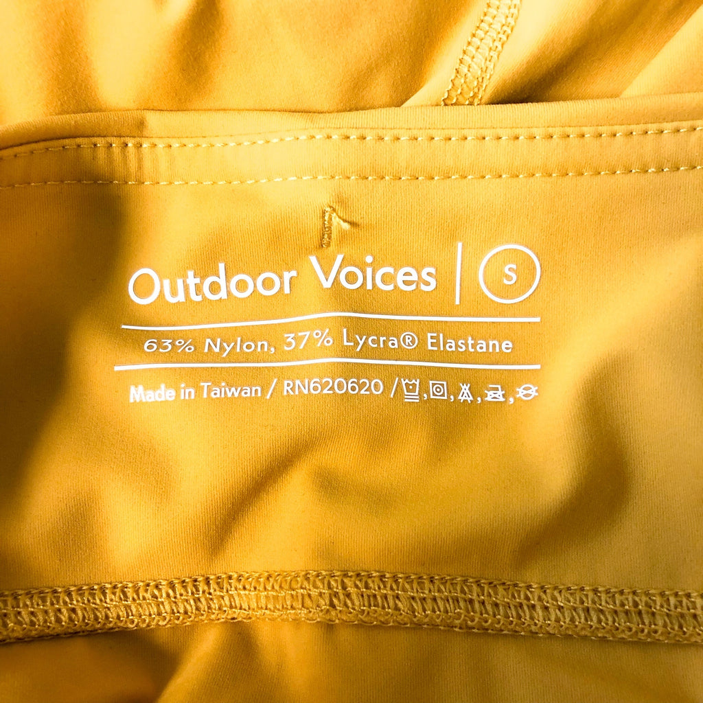 OUTDOOR VOICES Women's SuperForm Full Length Leggings Small Yellow Cider NWT