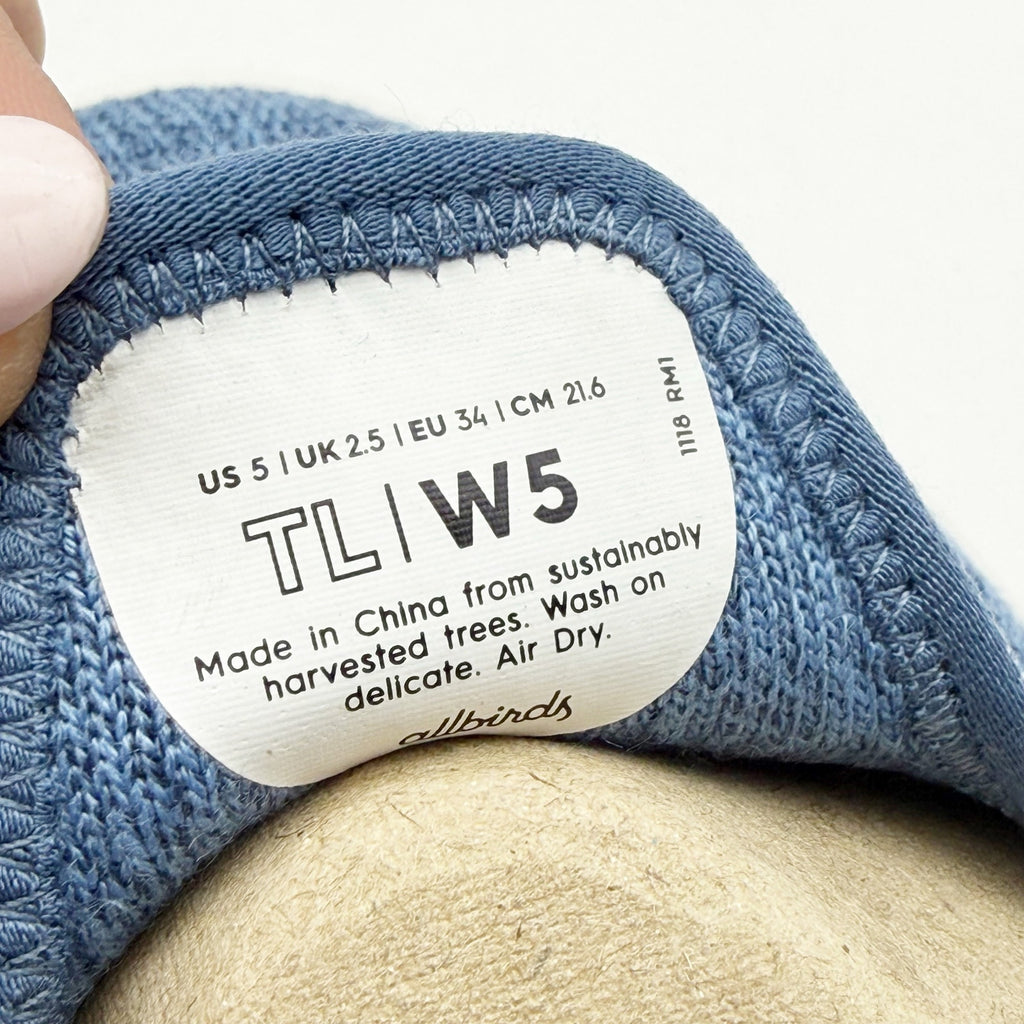 AllBirds Womens Tree Lounger Slip On Sneakers Size 5 Blue Casual Shoes NIB