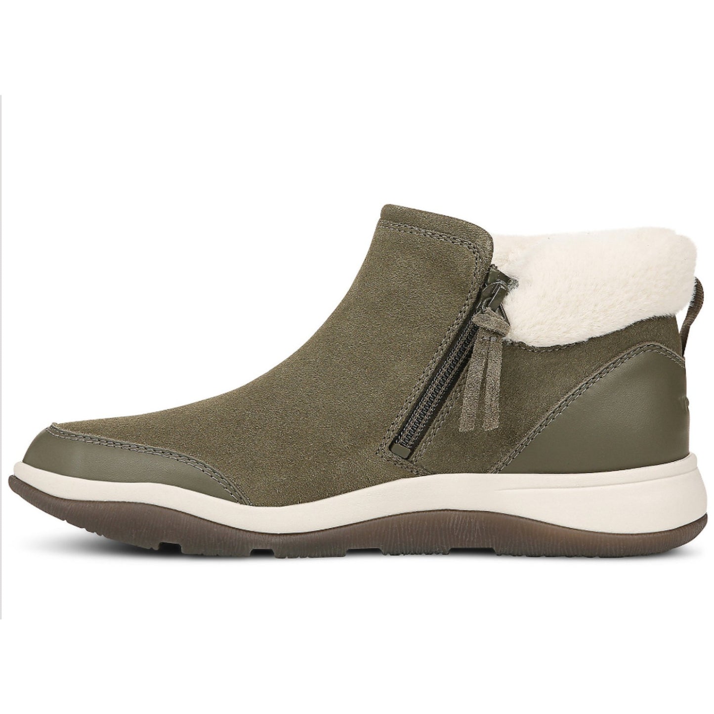 Vionic Womens Norwood Ankle Booties US 8 M Olive Green Suede Water Repellent NIB