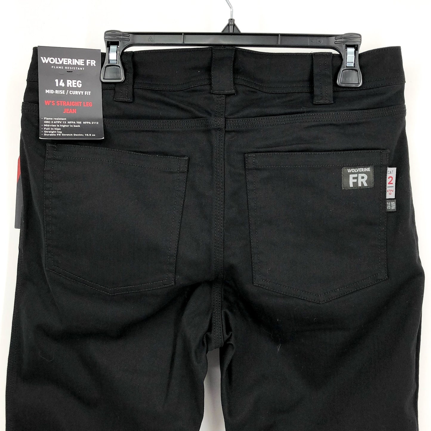 WOLVERINE Women's FR Flame Resistant Jeans Size 14 Black Stretch Mid Rise NWT