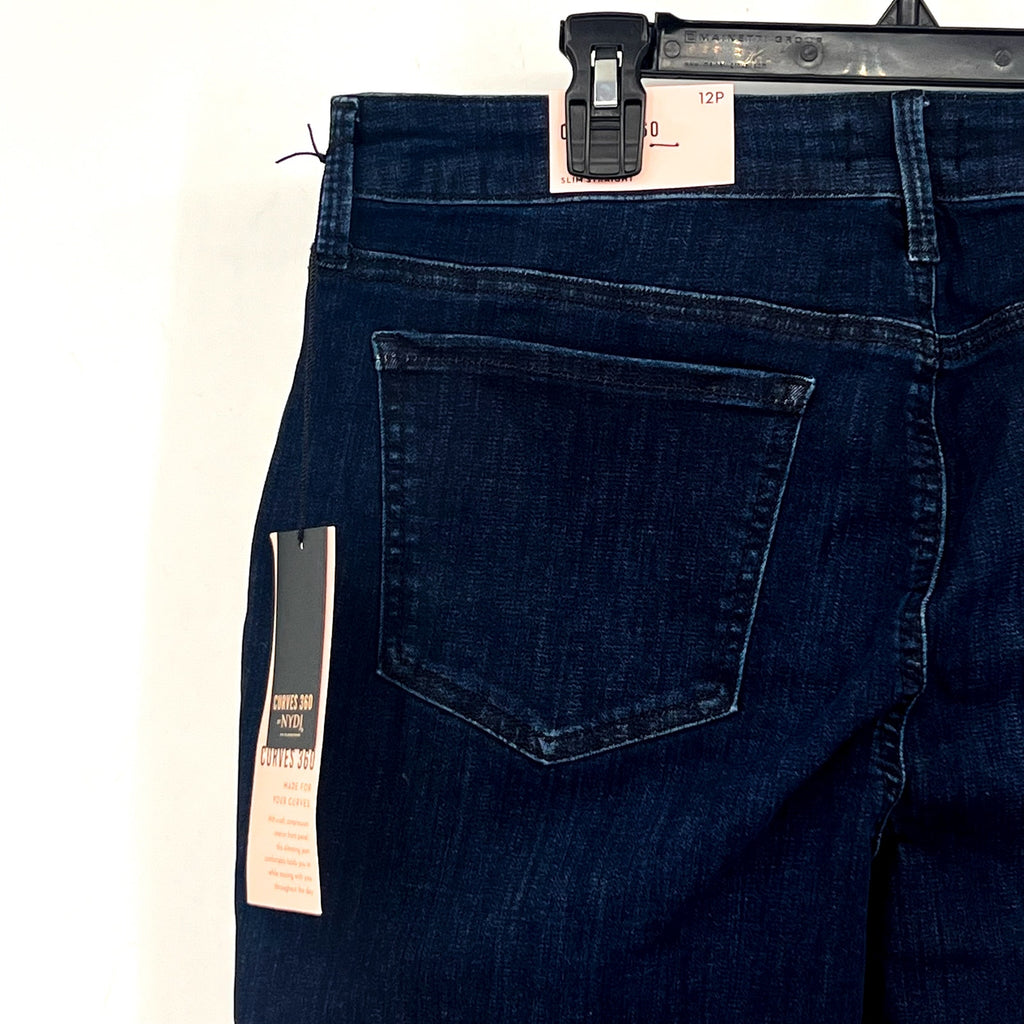NYDJ Curves 360 Womens Slim Straight Crop Jeans Size 12 PETITE Mesquite Blue NWT