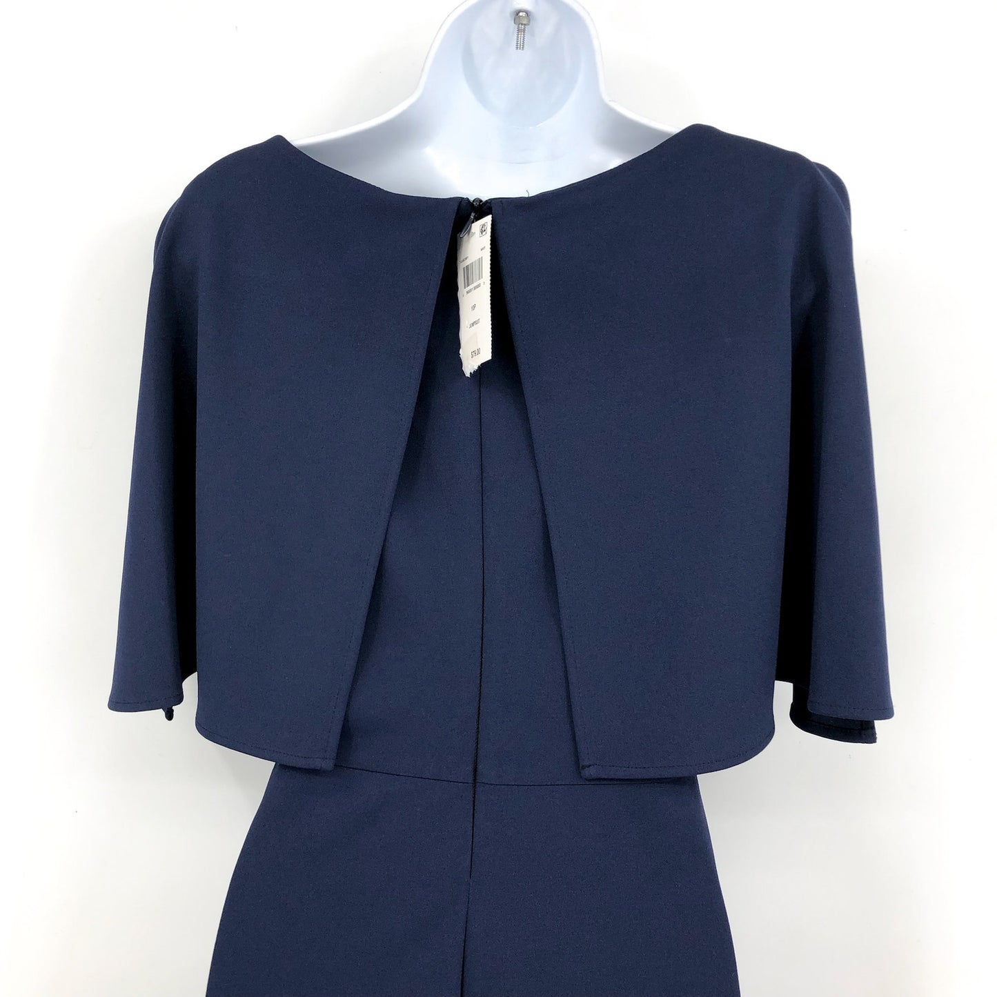 CONNECTED APPAREL Women's Navy Cape Wide Leg Formal Jumpsuit 10 Petite Navy NWT