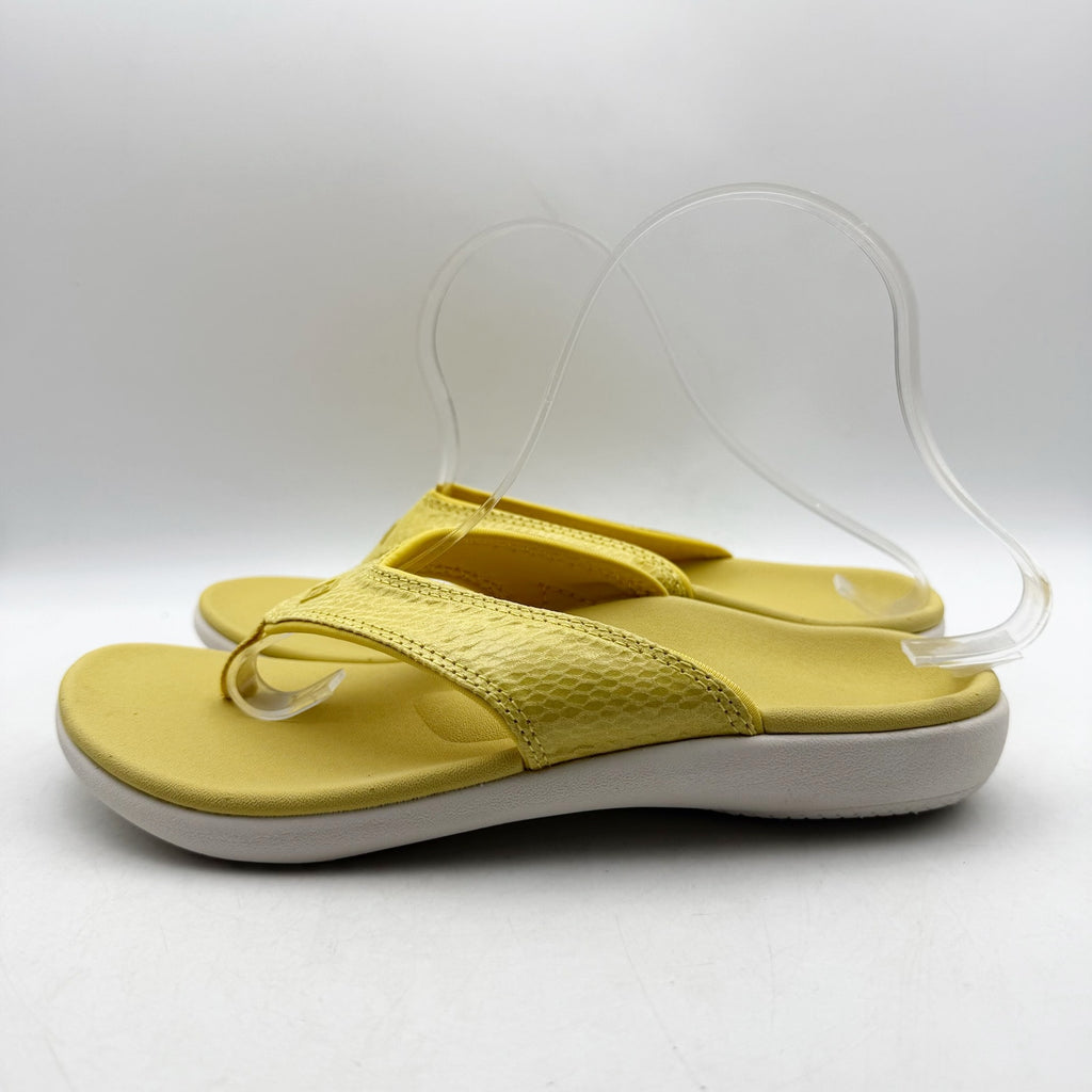 Spenco Womens Yumi Gecko Sandals US 8 WIDE Sundress Yellow Flip Flop NWT