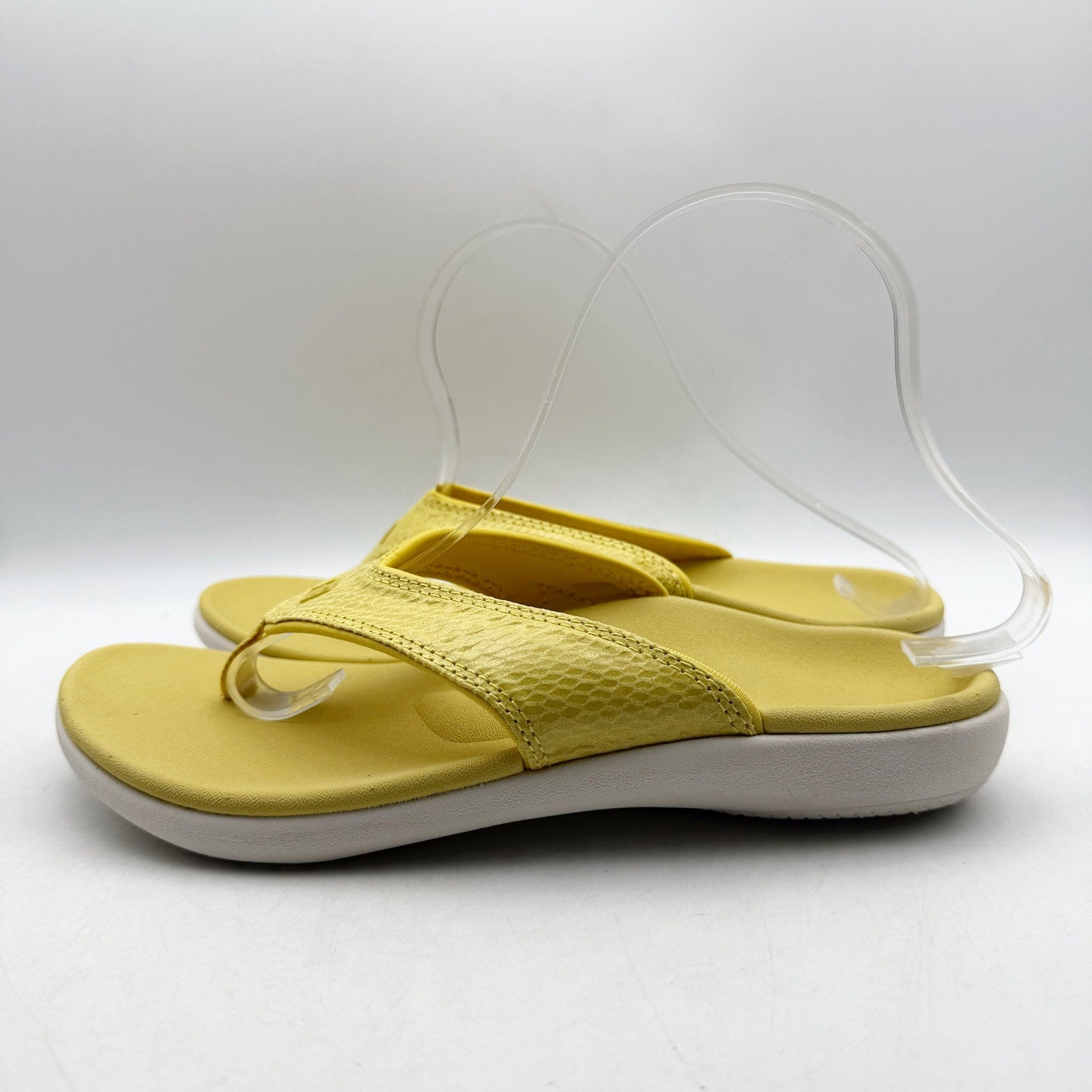 Spenco Womens Yumi Gecko Sandals US 8 WIDE Sundress Yellow Flip Flop NWT