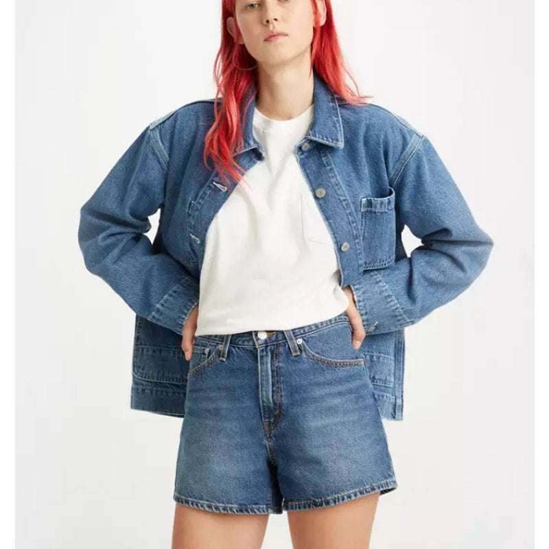 LEVI'S Women's 80s Denim Mom Shorts Size 27 US 4 You Sure Can Blue A46950003 NWT