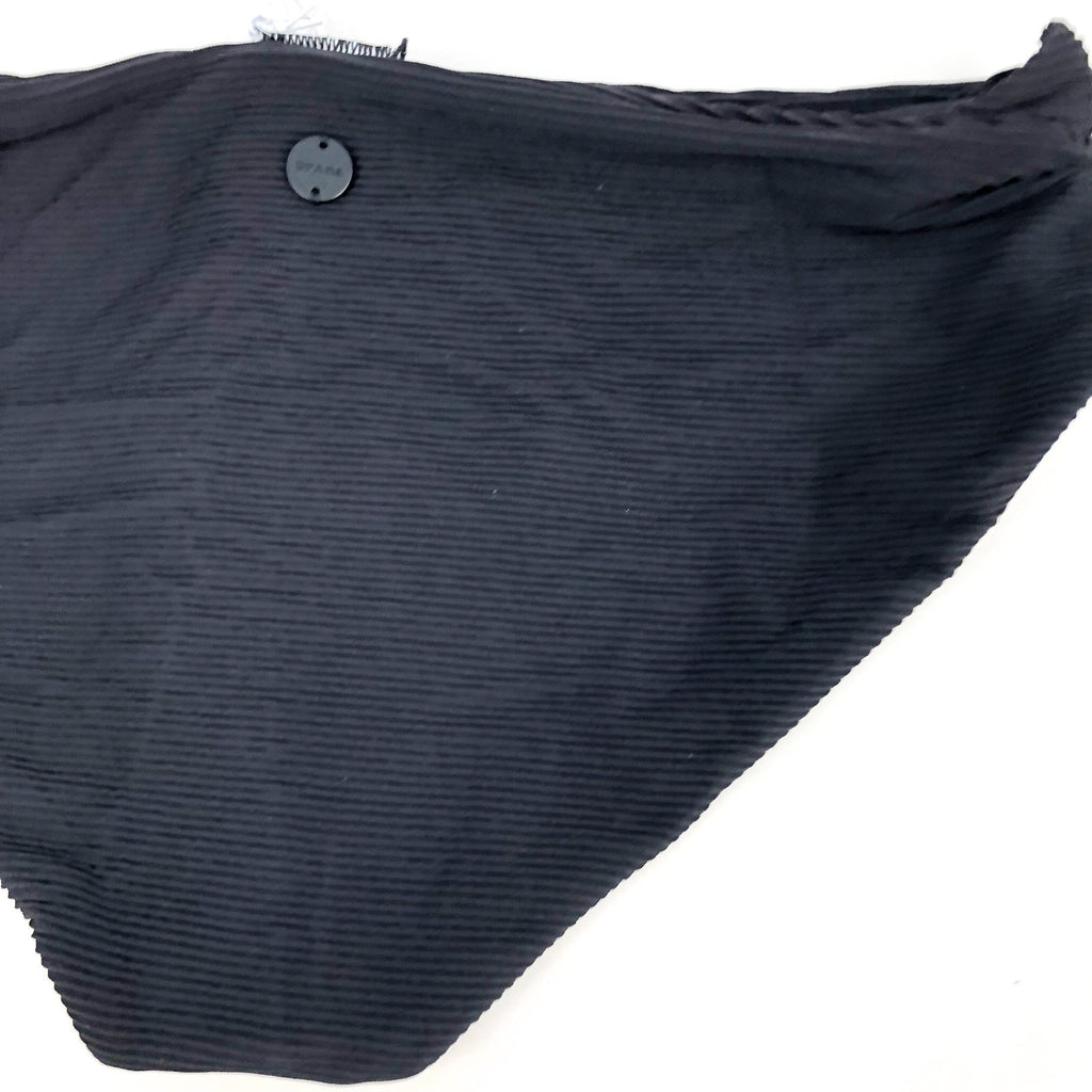 PRANA Women's Marta Bikini Bottom XS Black Ottoman Ribbed Fold Over Band NWT
