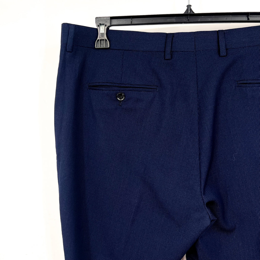 SOUL OF LONDON Men's Slim Fit Suit Dress Pants Size 40R Navy Blue Flat Front NWT