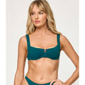 L*SPACE Women's Mako Bikini Top XS Deep Teal Green Bralette Underwire NWT