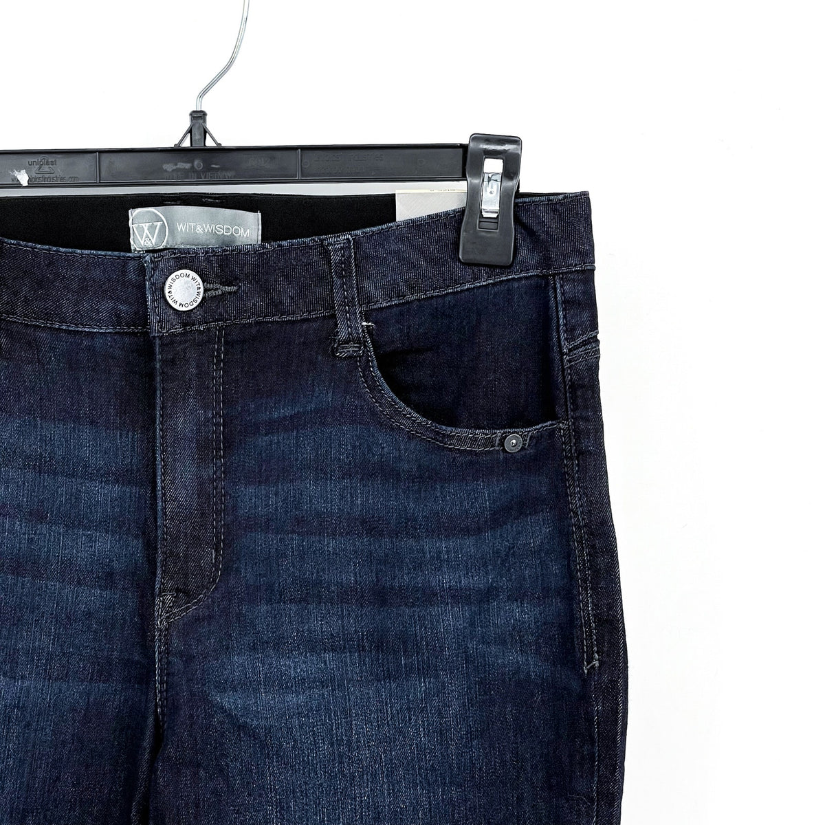 WIT & WISDOM Ab'Solution Itty Bitty Bootcut Jeans Size 8 Very Dark Blue NWT